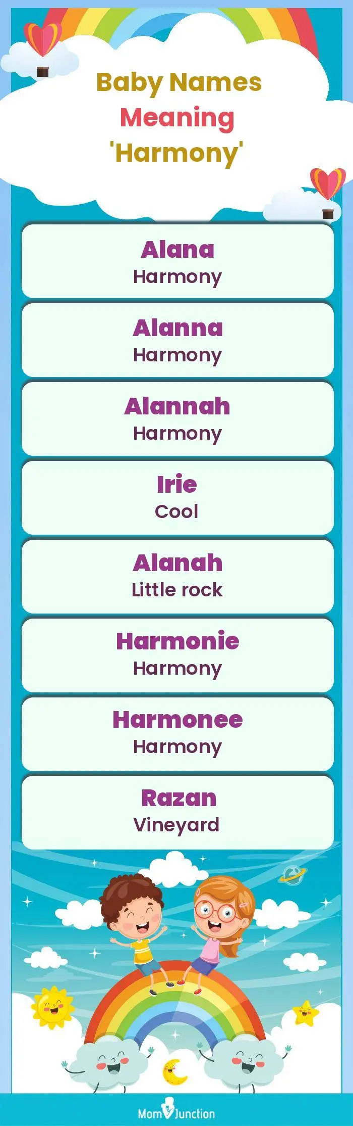  Baby Names Meaning 'Harmony'(infographic)