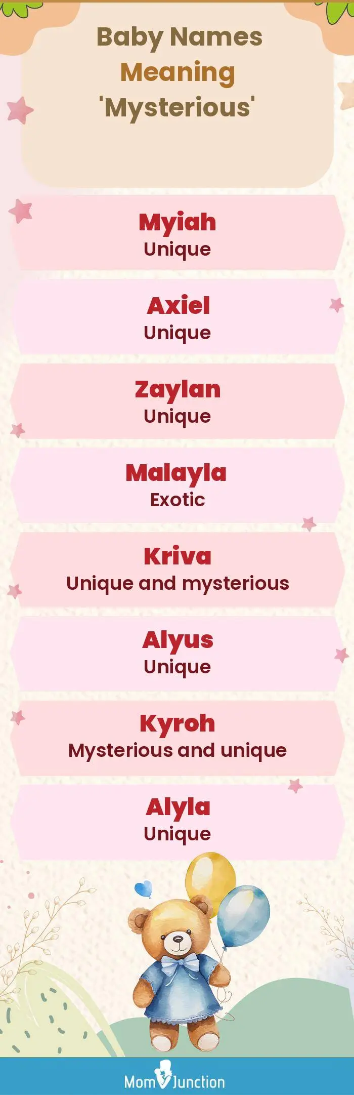  Baby Names Meaning 'Mysterious'(infographic)