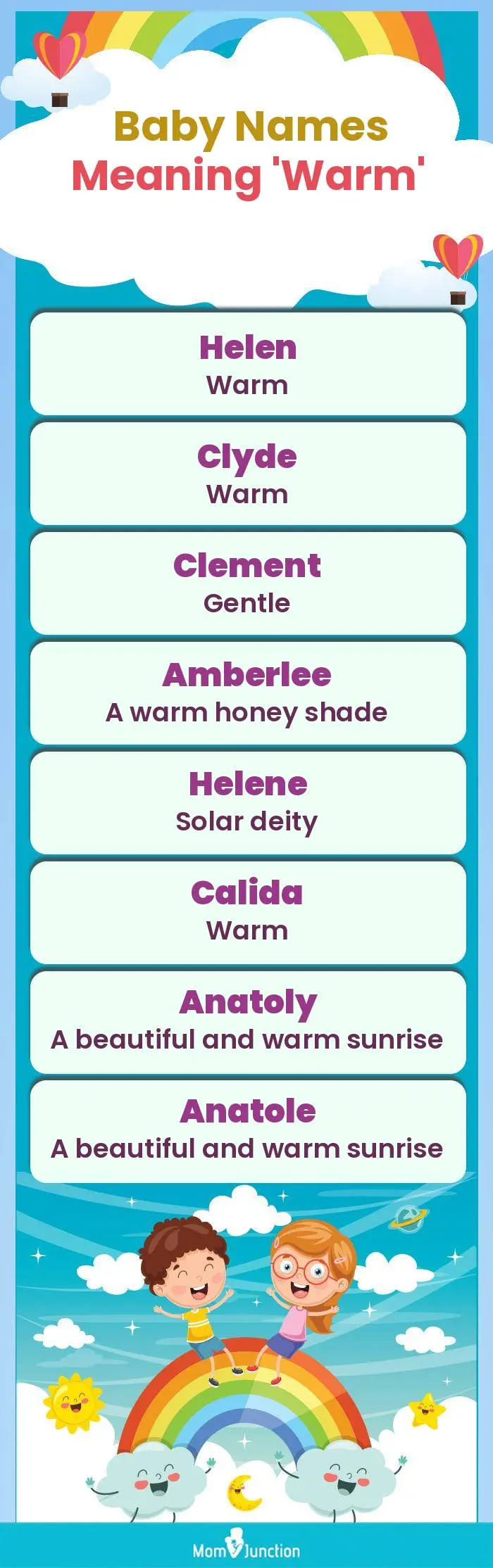  Baby Names Meaning 'Warm'(infographic)