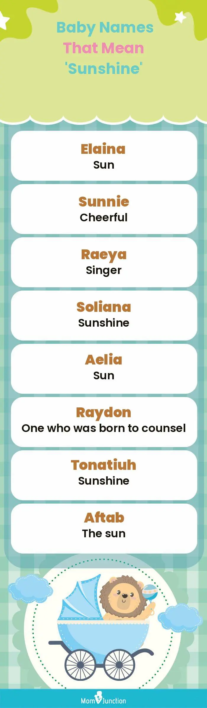  Baby Names That Mean 'Sunshine'(infographic)