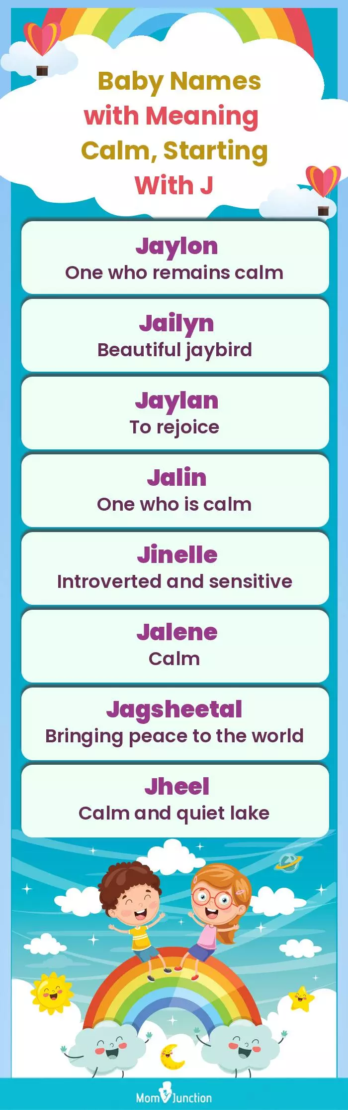  Baby Names with Meaning Calm, Starting With J(infographic)