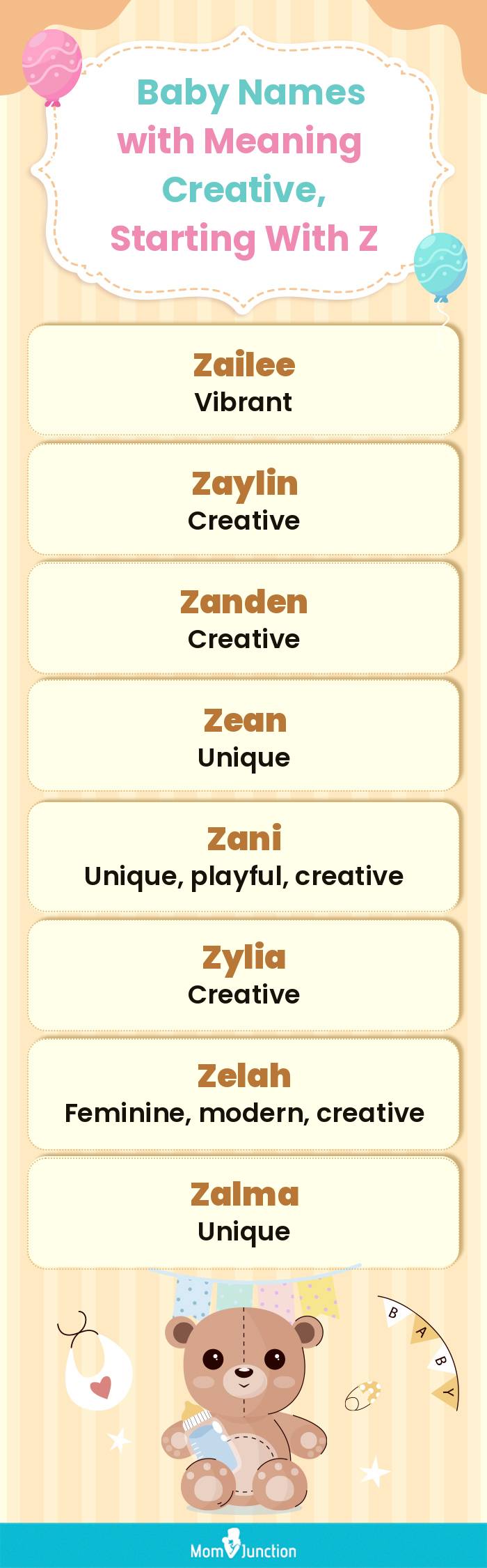  Baby Names with Meaning Creative, Starting With Z(infographic)