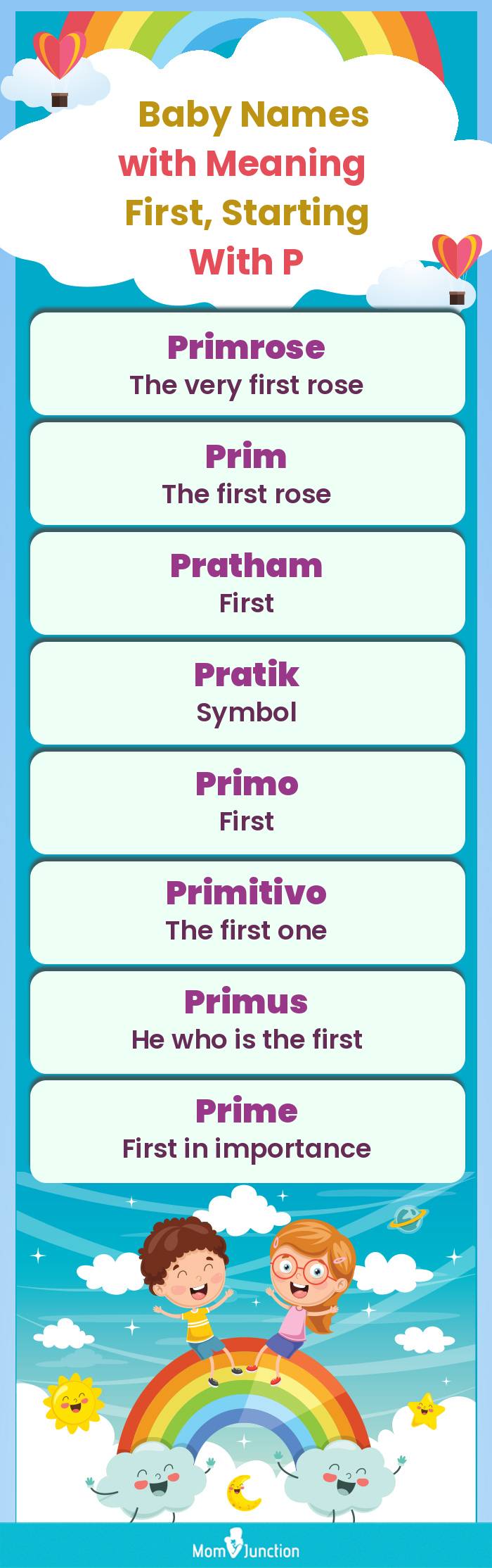  Baby Names with Meaning First, Starting With P(infographic)