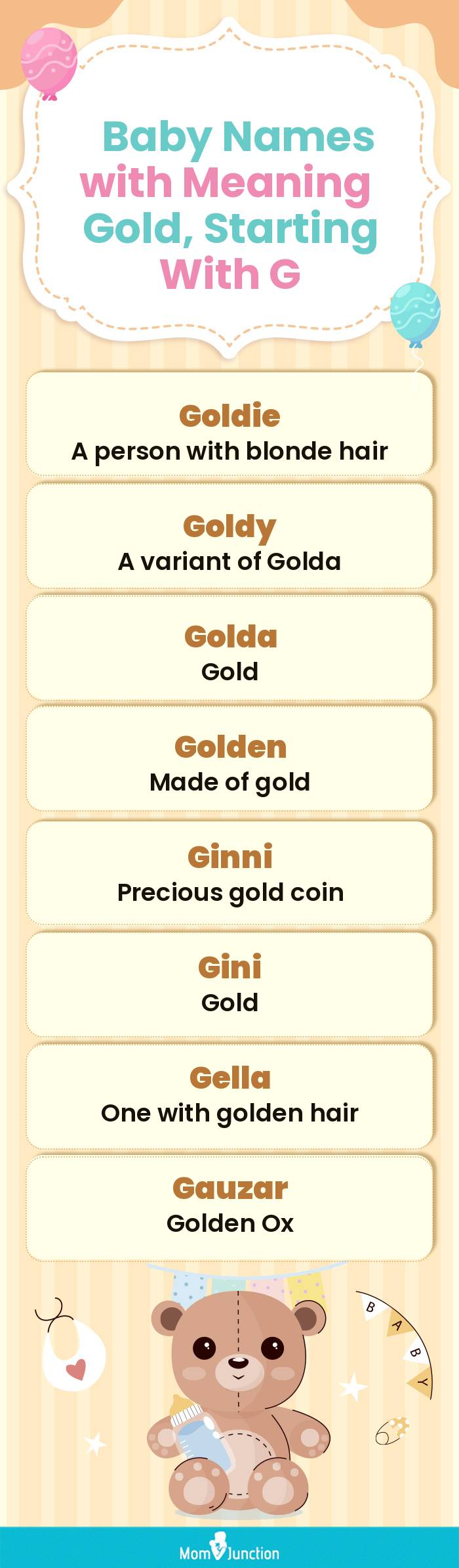  Baby Names with Meaning Gold, Starting With G(infographic)