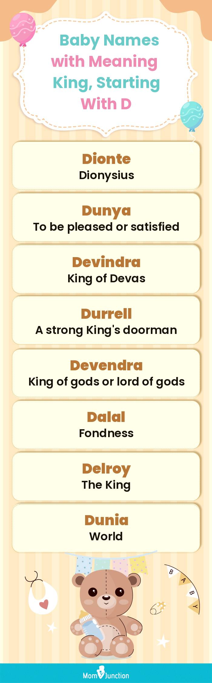  Baby Names with Meaning King, Starting With D(infographic)