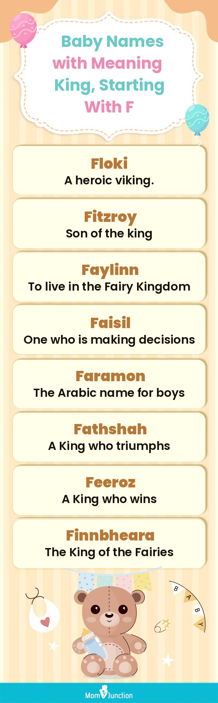  Baby Names with Meaning King, Starting With F(infographic)