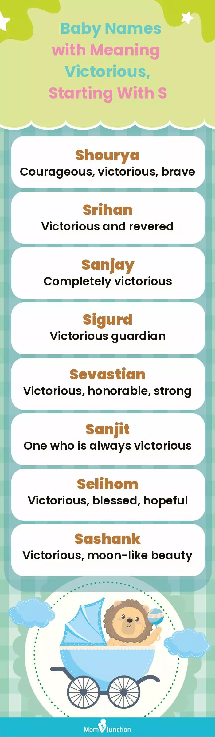  Baby Names with Meaning Victorious, Starting With S(infographic)