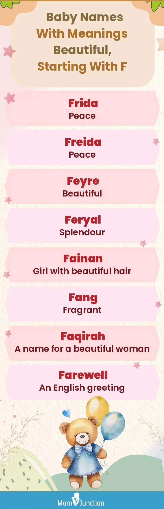  Baby Names with Meanings Beautiful, Starting With F(infographic)