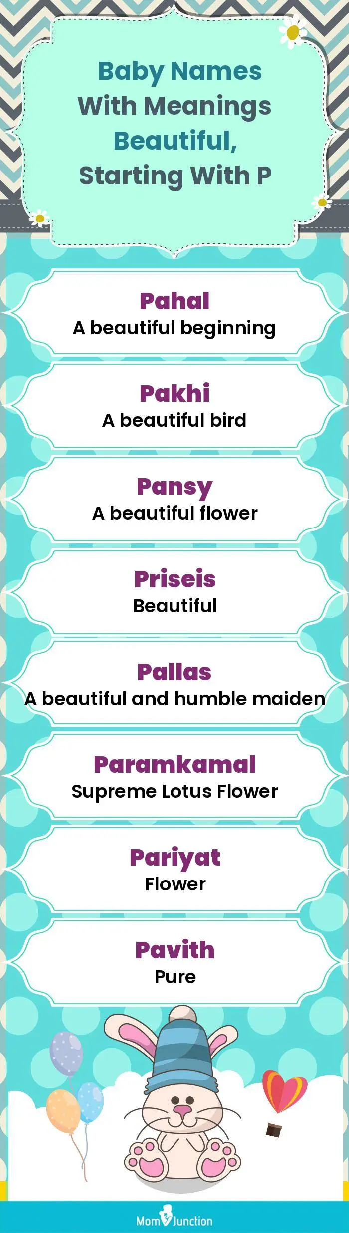  Baby Names with Meanings Beautiful, Starting With P(infographic)