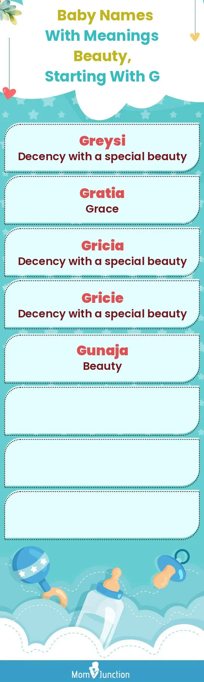  Baby Names with Meanings Beauty, Starting With G(infographic)