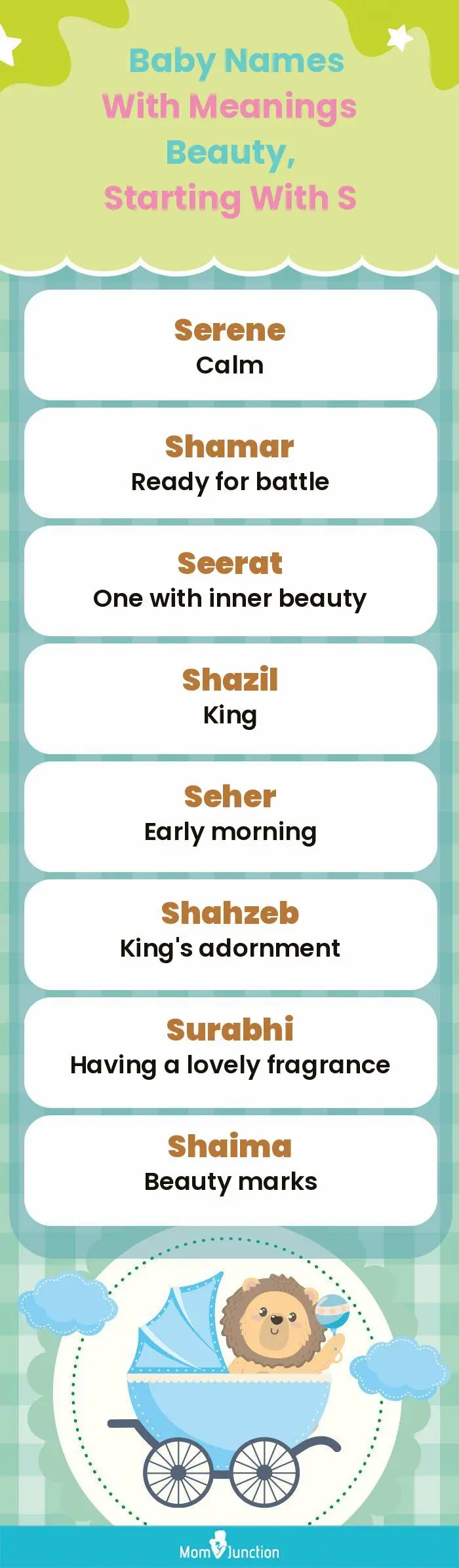  Baby Names with Meanings Beauty, Starting With S(infographic)