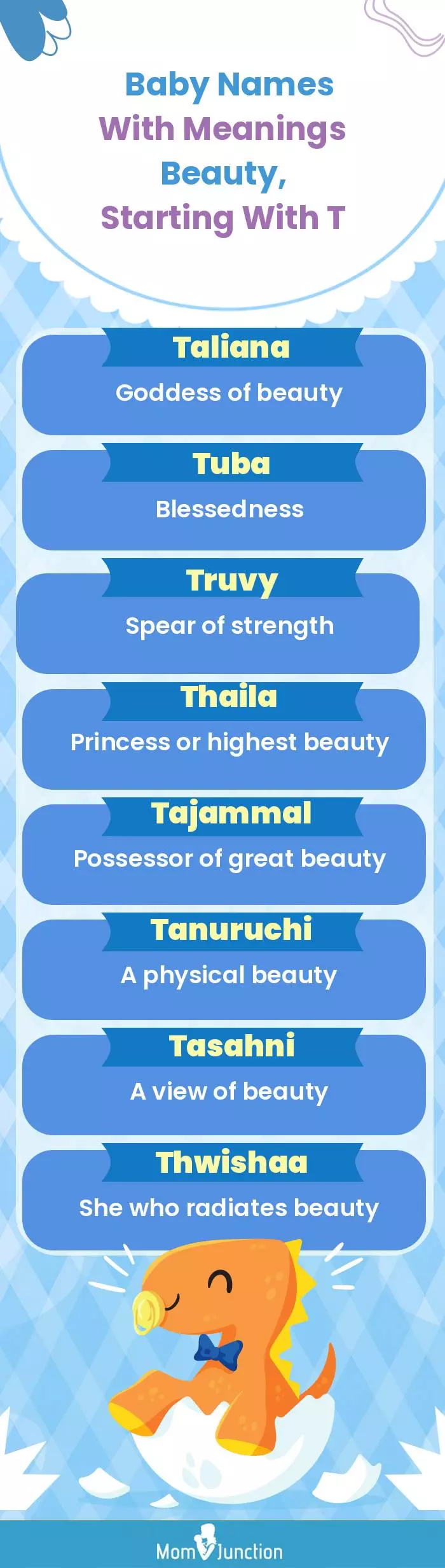  Baby Names with Meanings Beauty, Starting With T(infographic)