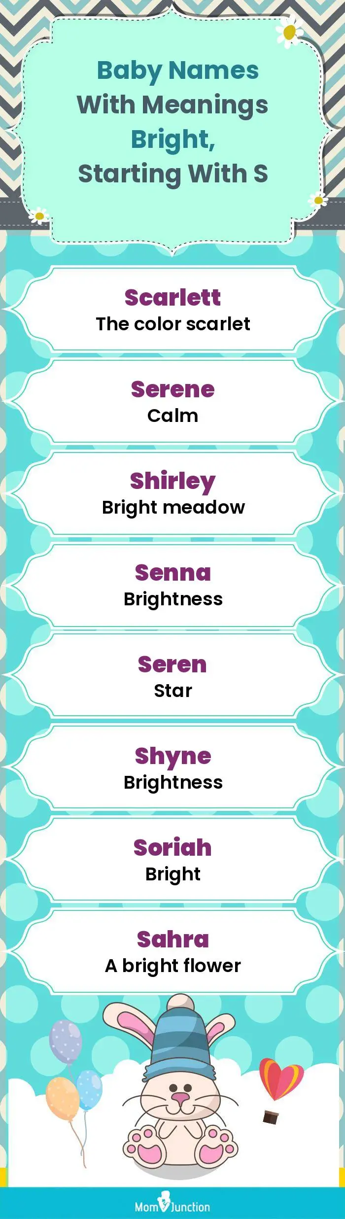  Baby Names with Meanings Bright, Starting With S(infographic)