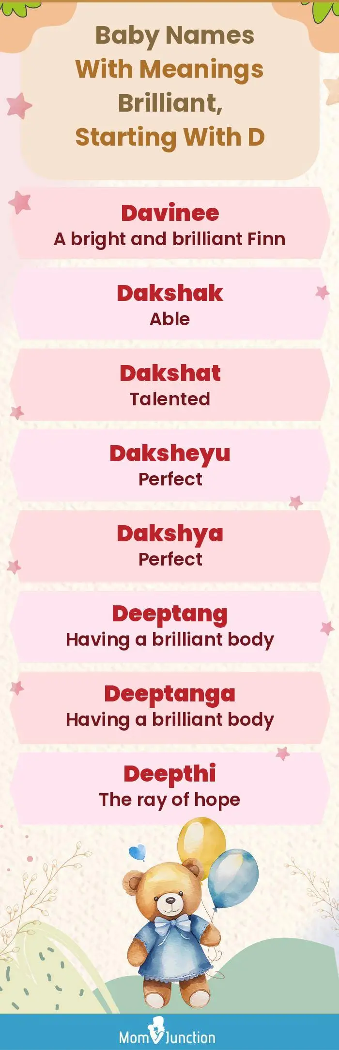  Baby Names with Meanings Brilliant, Starting With D(infographic)