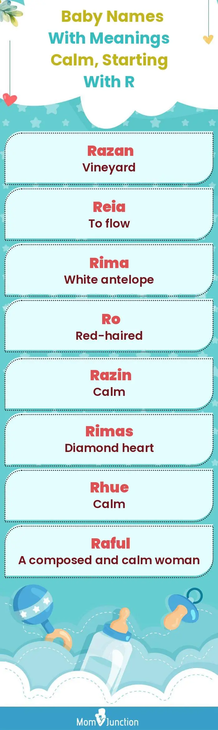  Baby Names with Meanings Calm, Starting With R(infographic)