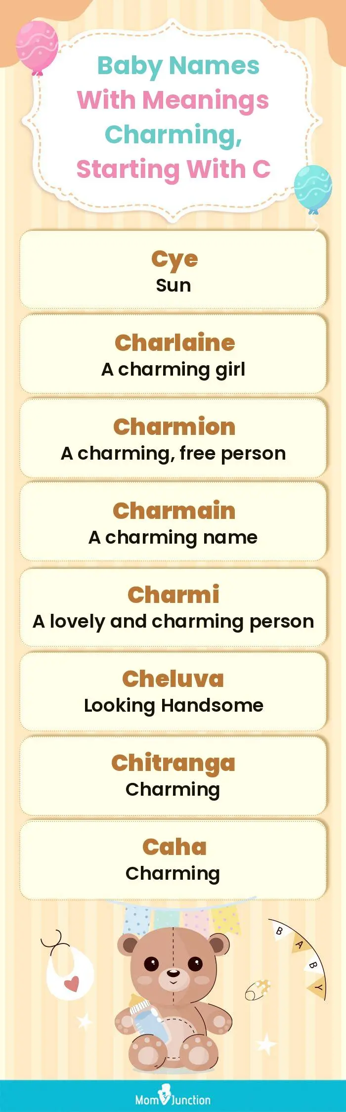  Baby Names with Meanings Charming, Starting With C(infographic)