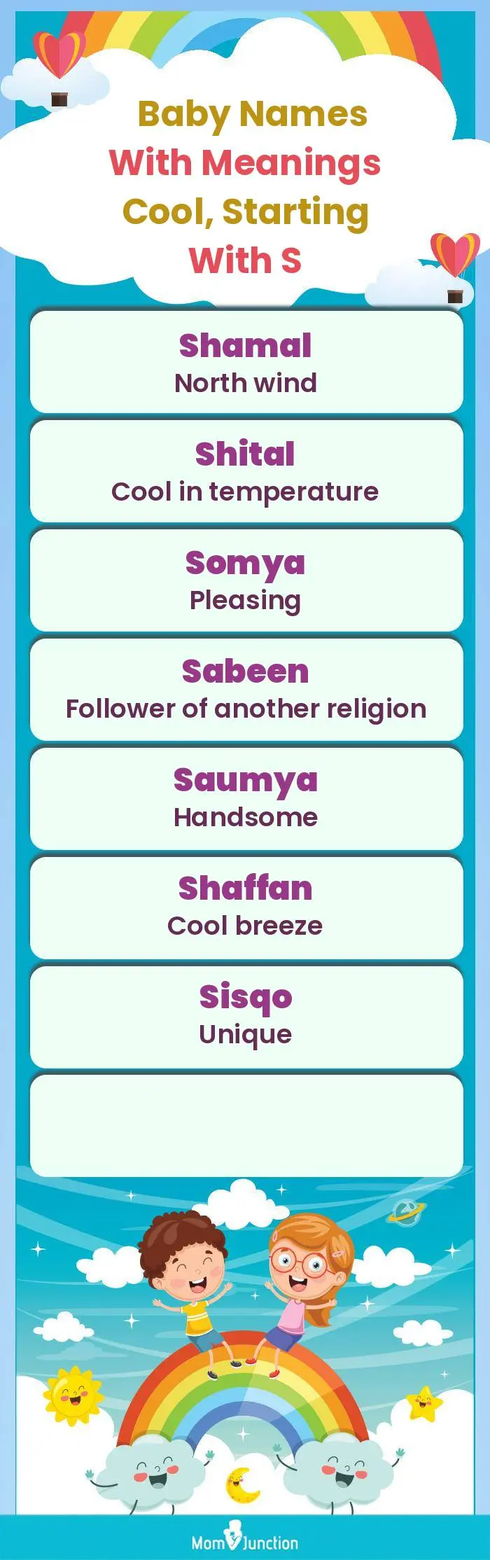  Baby Names with Meanings Cool, Starting With S(infographic)