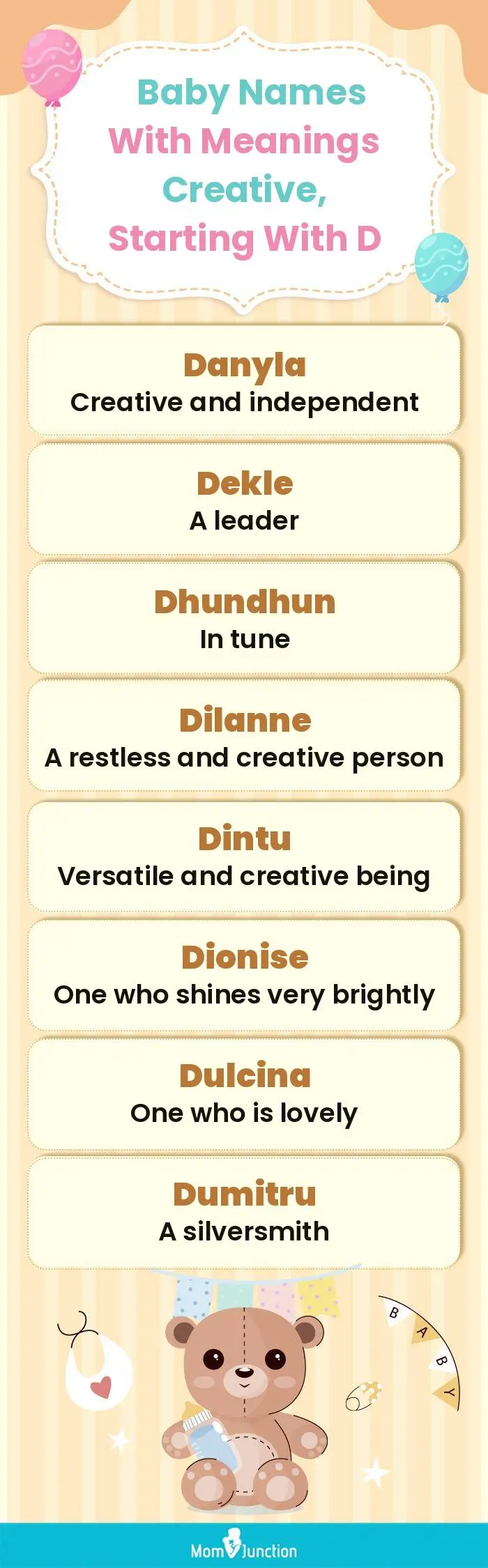  Baby Names with Meanings Creative, Starting With D(infographic)