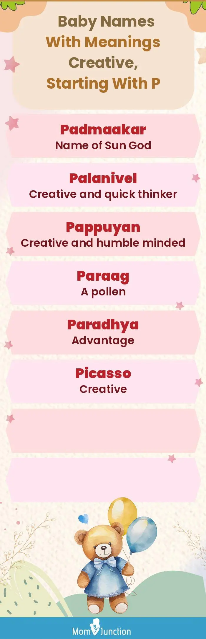  Baby Names with Meanings Creative, Starting With P(infographic)