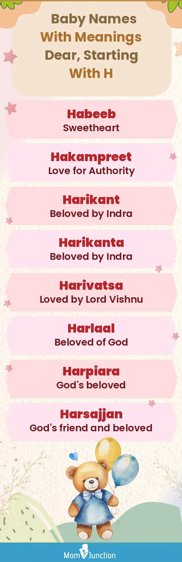  Baby Names with Meanings Dear, Starting With H(infographic)