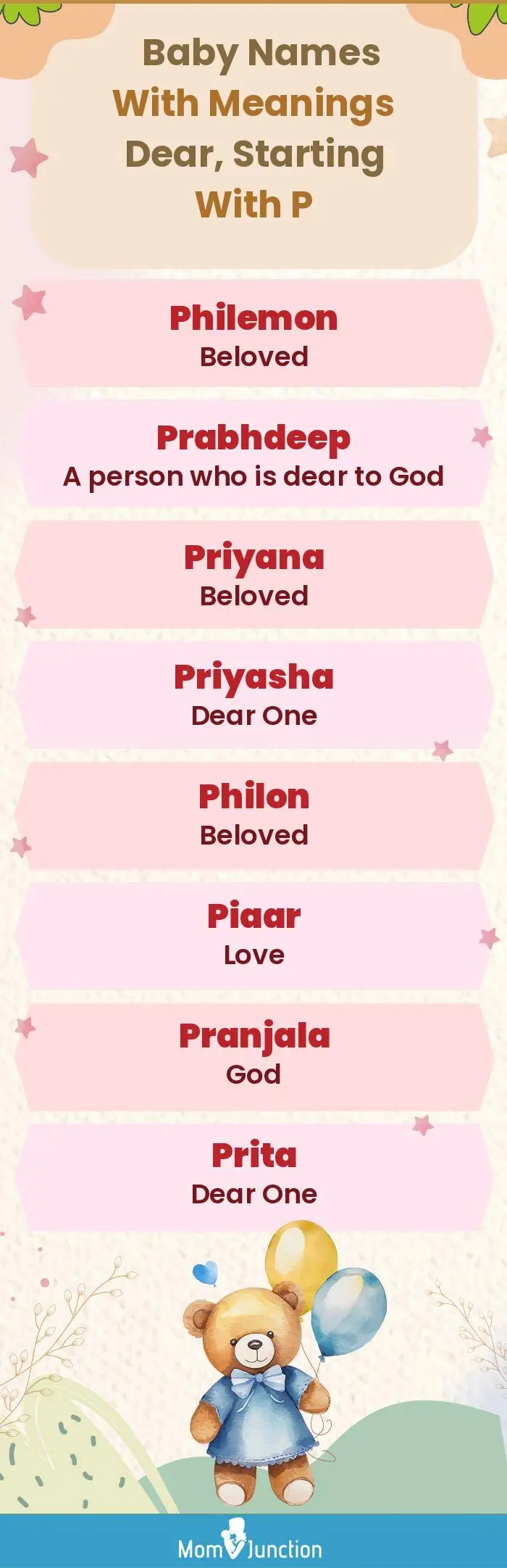  Baby Names with Meanings Dear, Starting With P(infographic)