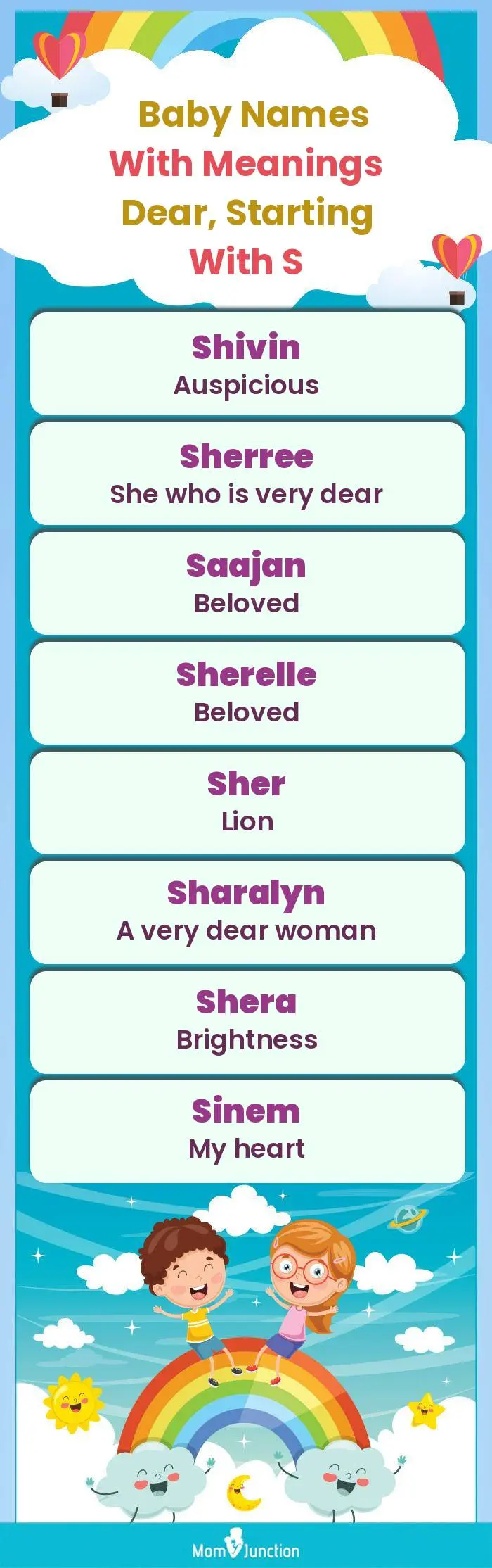  Baby Names with Meanings Dear, Starting With S(infographic)