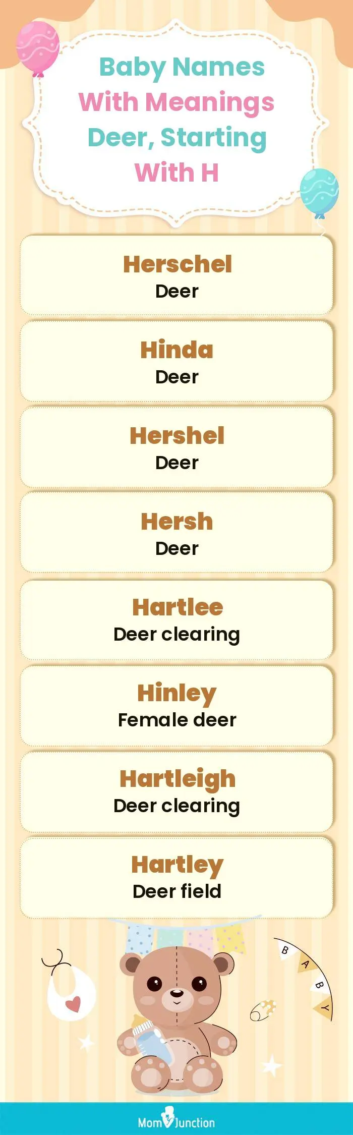  Baby Names with Meanings Deer, Starting With H(infographic)