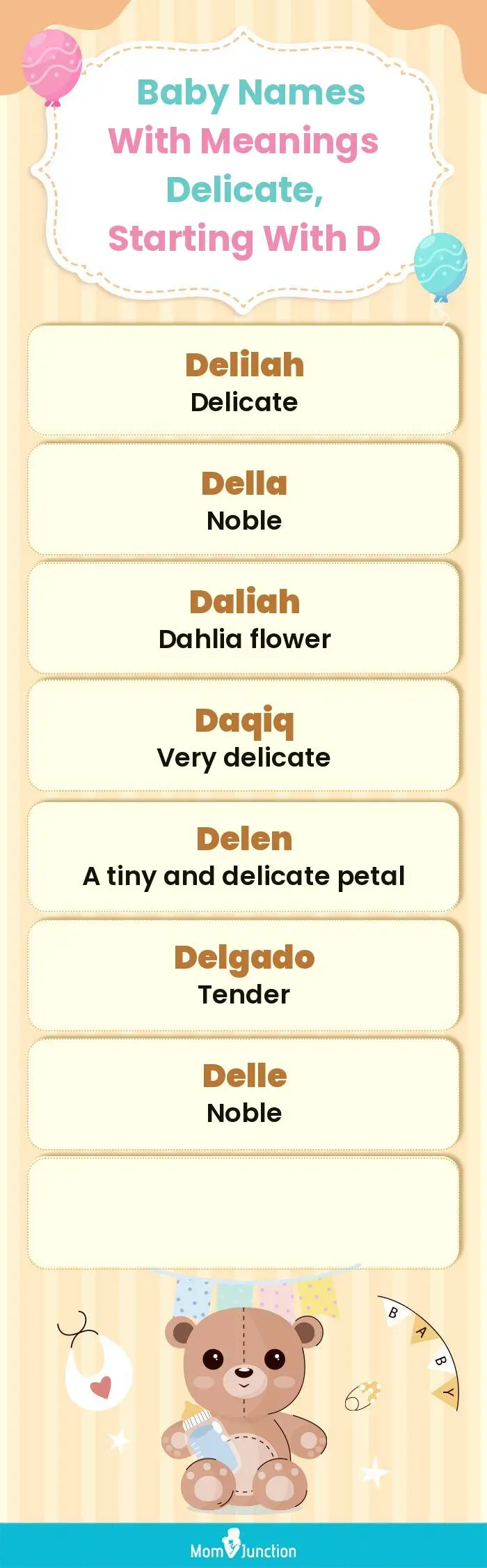  Baby Names with Meanings Delicate, Starting With D(infographic)