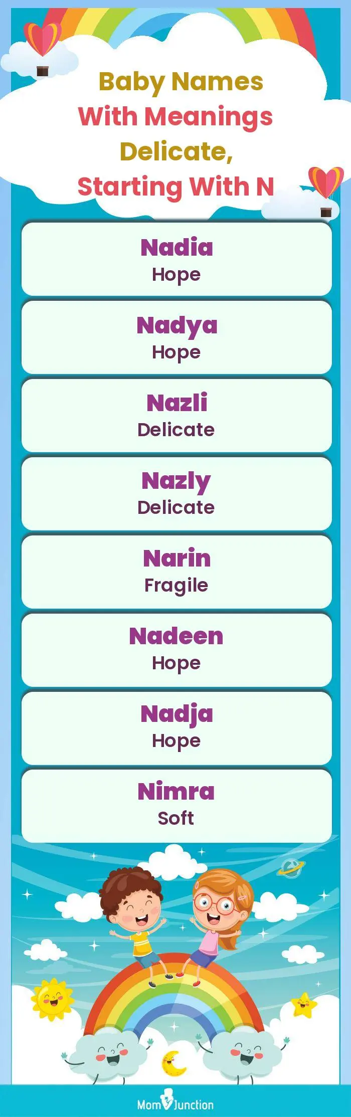  Baby Names with Meanings Delicate, Starting With N(infographic)