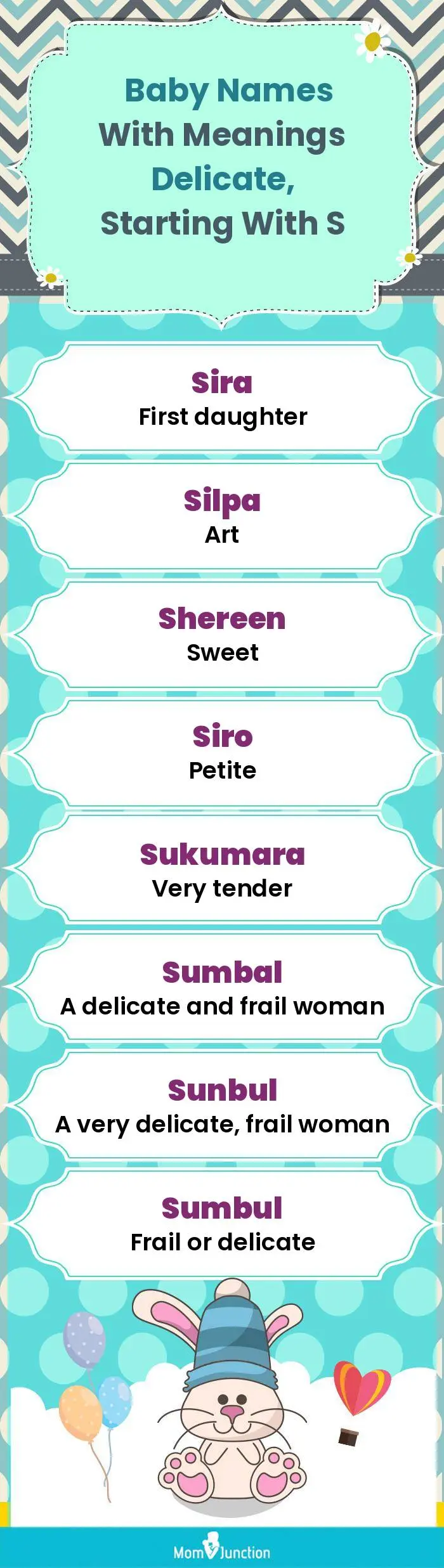  Baby Names with Meanings Delicate, Starting With S(infographic)