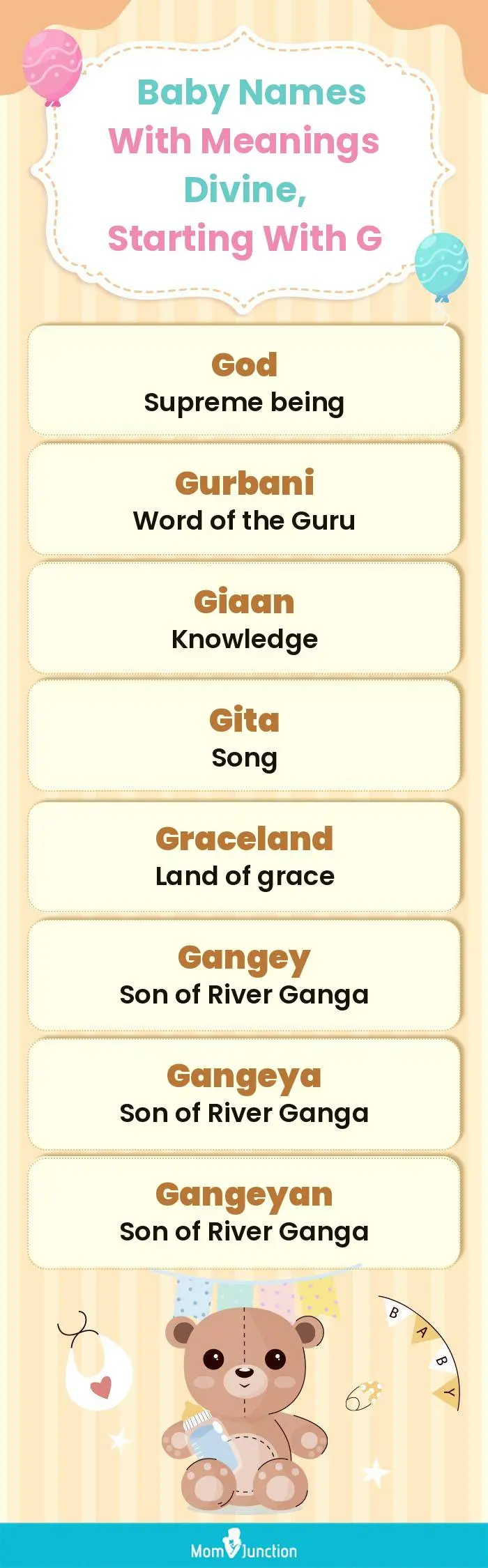  Baby Names with Meanings Divine, Starting With G(infographic)