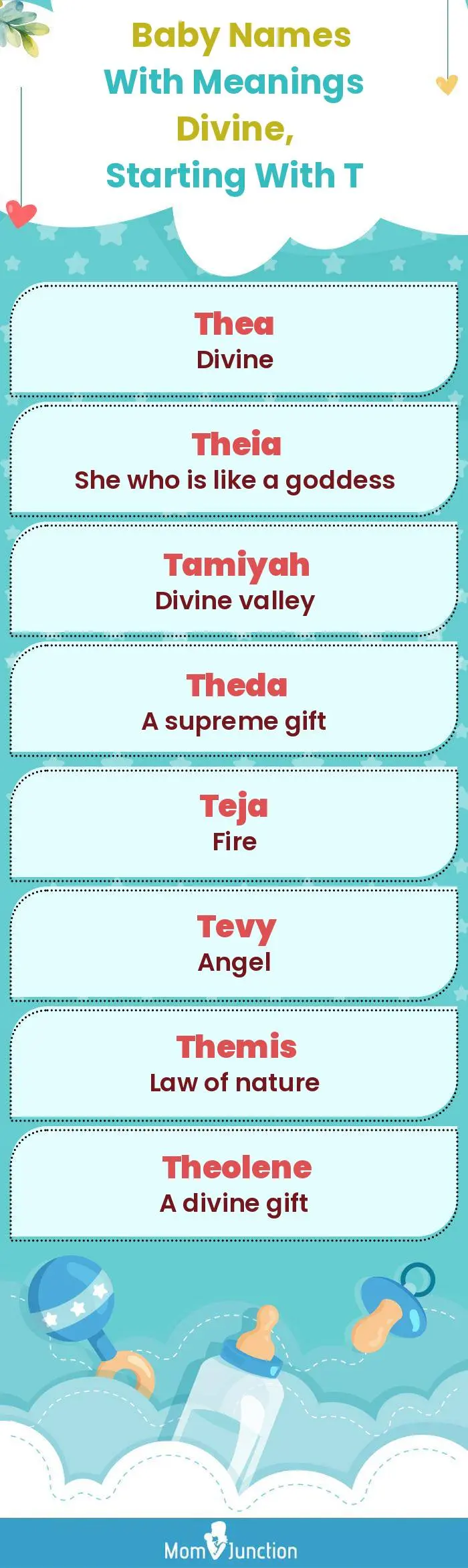  Baby Names with Meanings Divine, Starting With T(infographic)