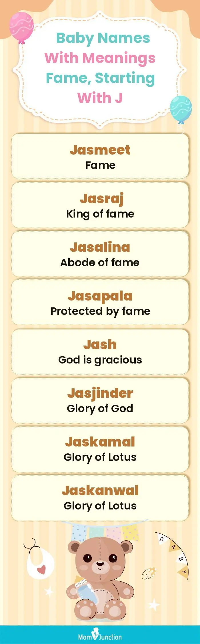  Baby Names with Meanings Fame, Starting With J(infographic)