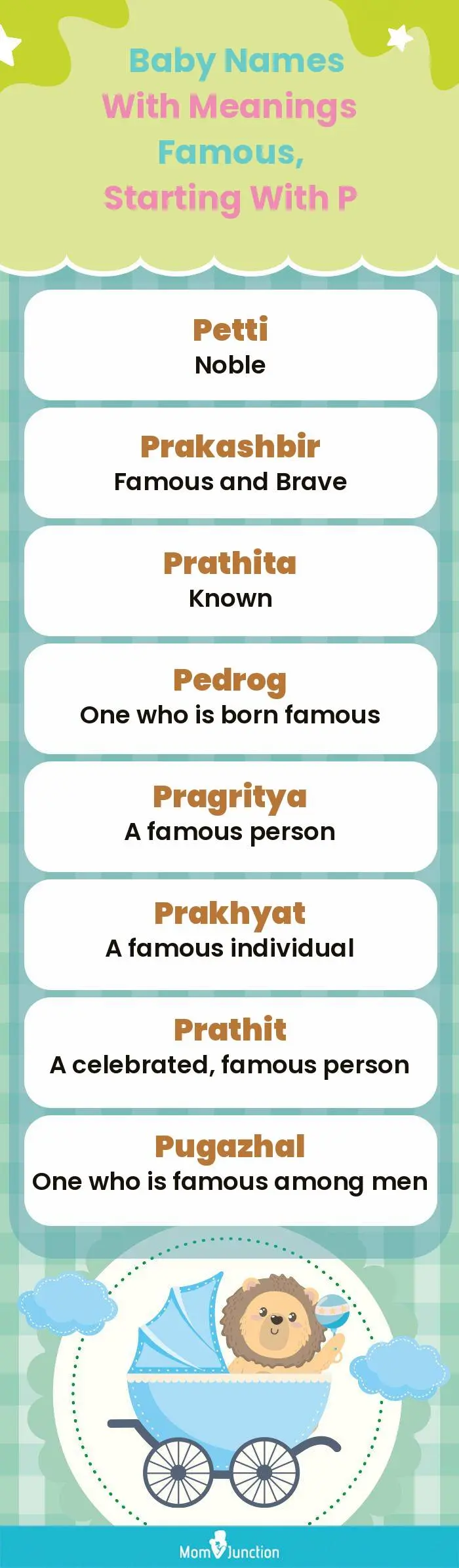  Baby Names with Meanings Famous, Starting With P(infographic)