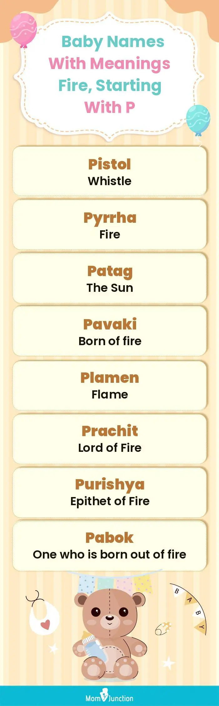  Baby Names with Meanings Fire, Starting With P(infographic)