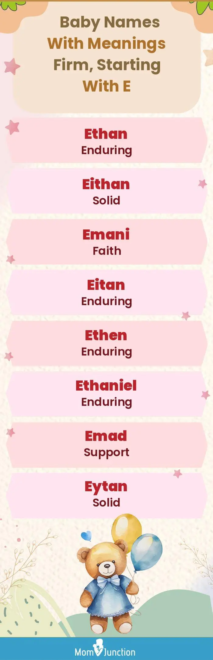  Baby Names with Meanings Firm, Starting With E(infographic)