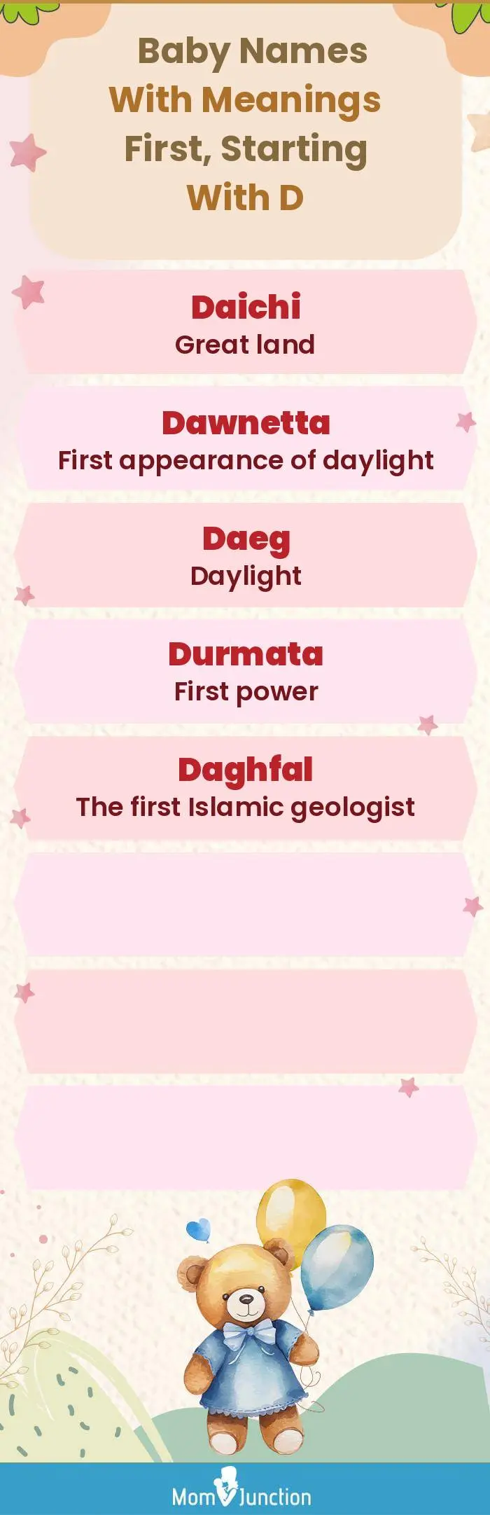  Baby Names with Meanings First, Starting With D(infographic)