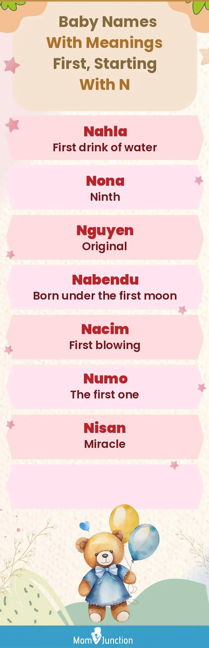  Baby Names with Meanings First, Starting With N(infographic)