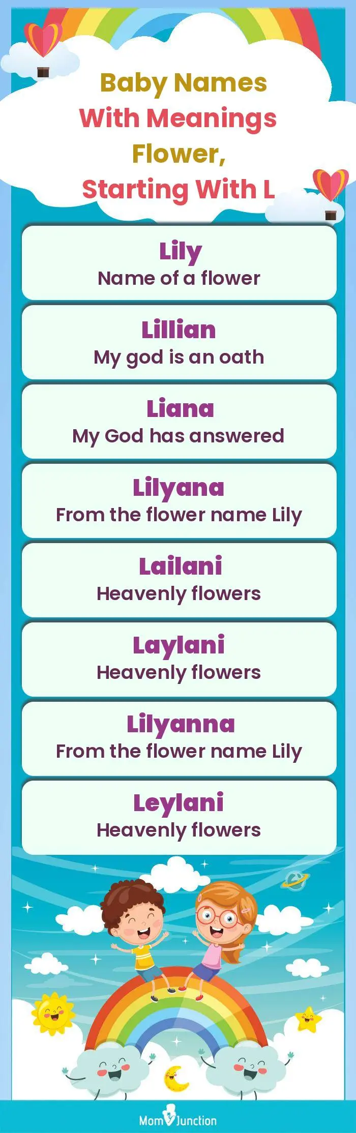  Baby Names with Meanings Flower, Starting With L(infographic)