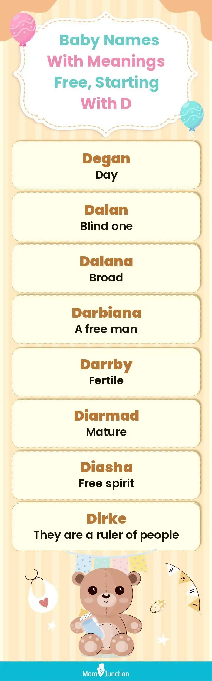  Baby Names with Meanings Free, Starting With D(infographic)