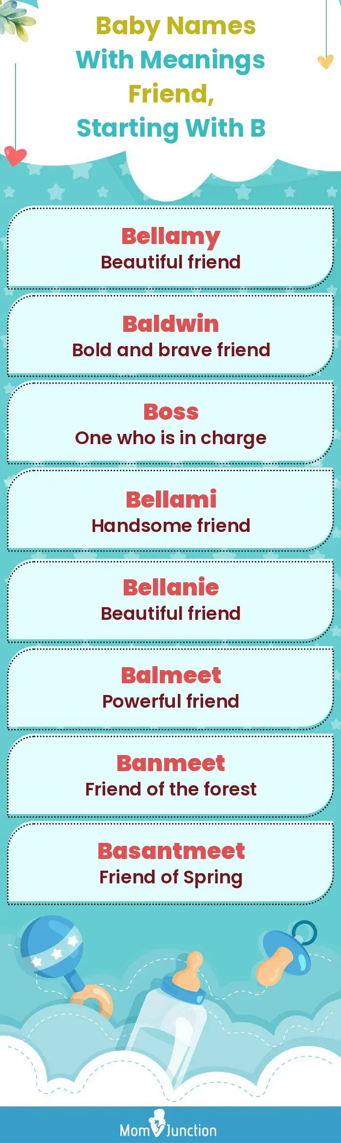  Baby Names with Meanings Friend, Starting With B(infographic)