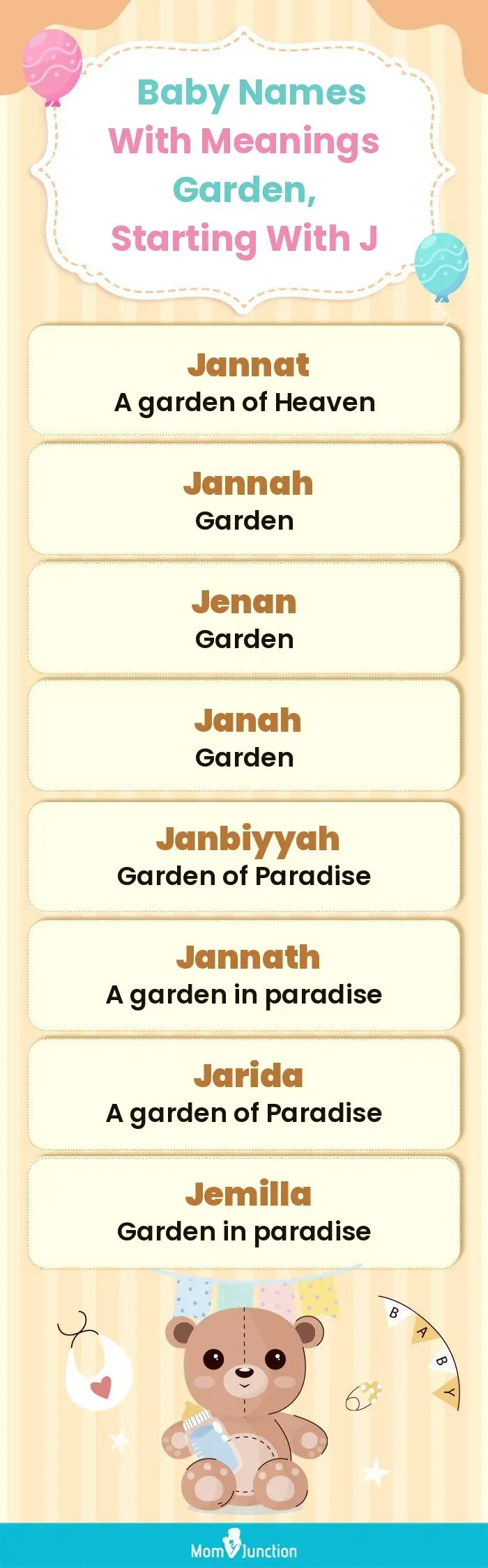  Baby Names with Meanings Garden, Starting With J(infographic)