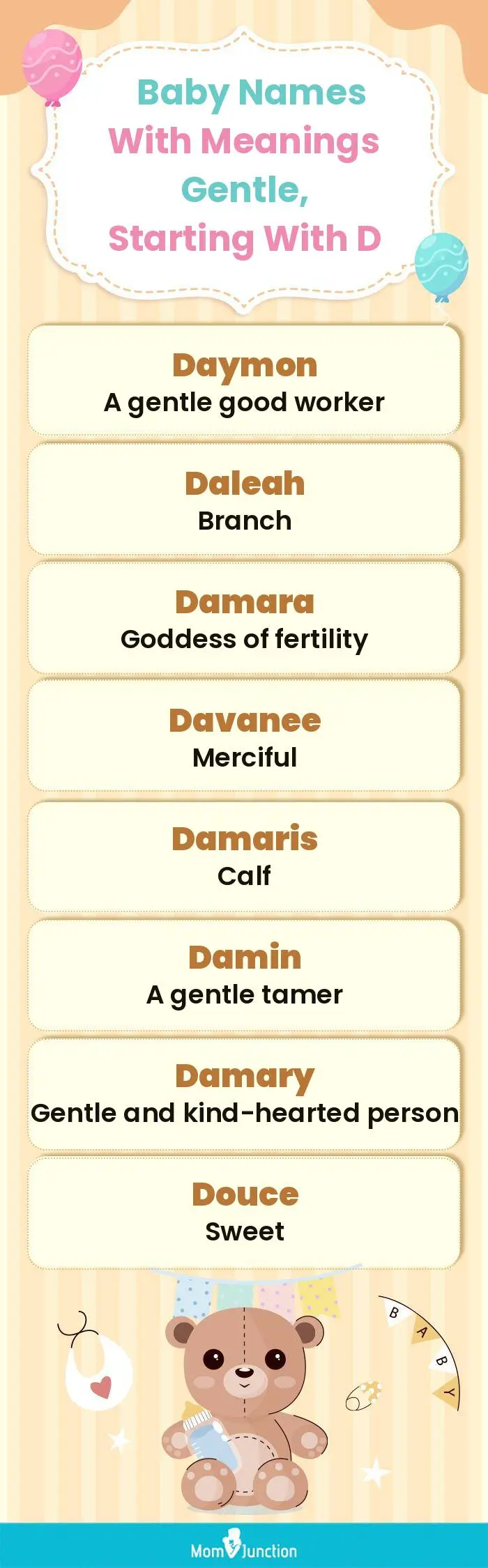  Baby Names with Meanings Gentle, Starting With D(infographic)