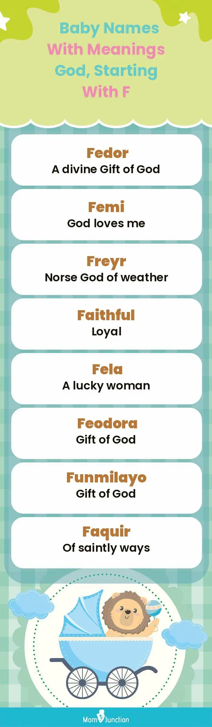  Baby Names with Meanings God, Starting With F(infographic)