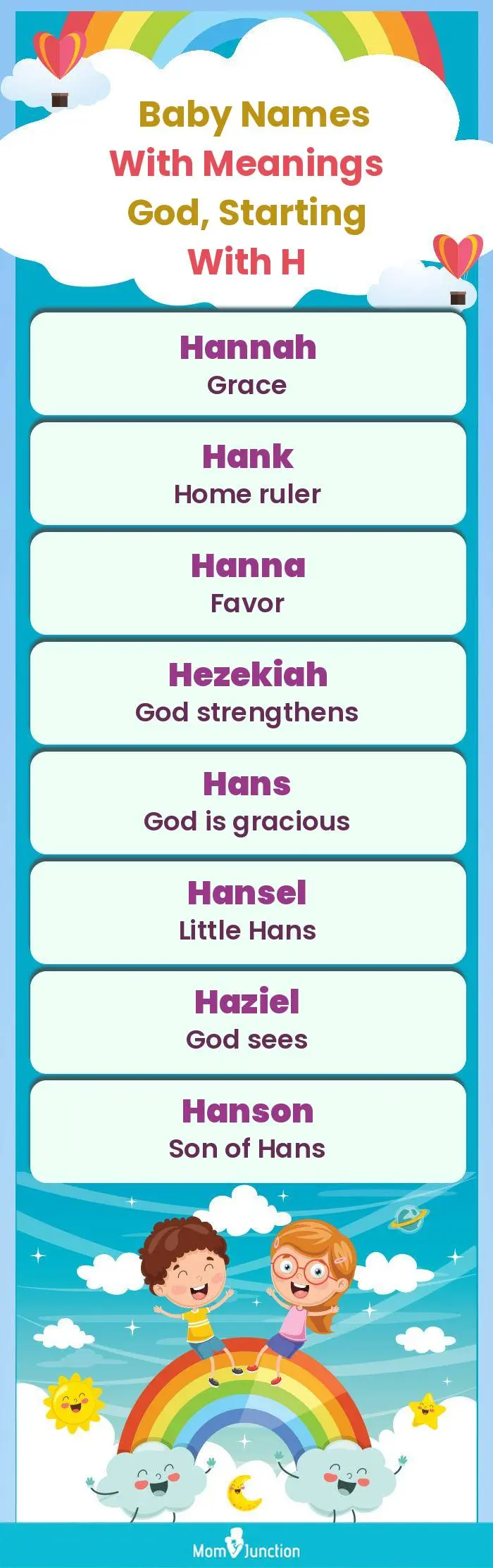  Baby Names with Meanings God, Starting With H(infographic)