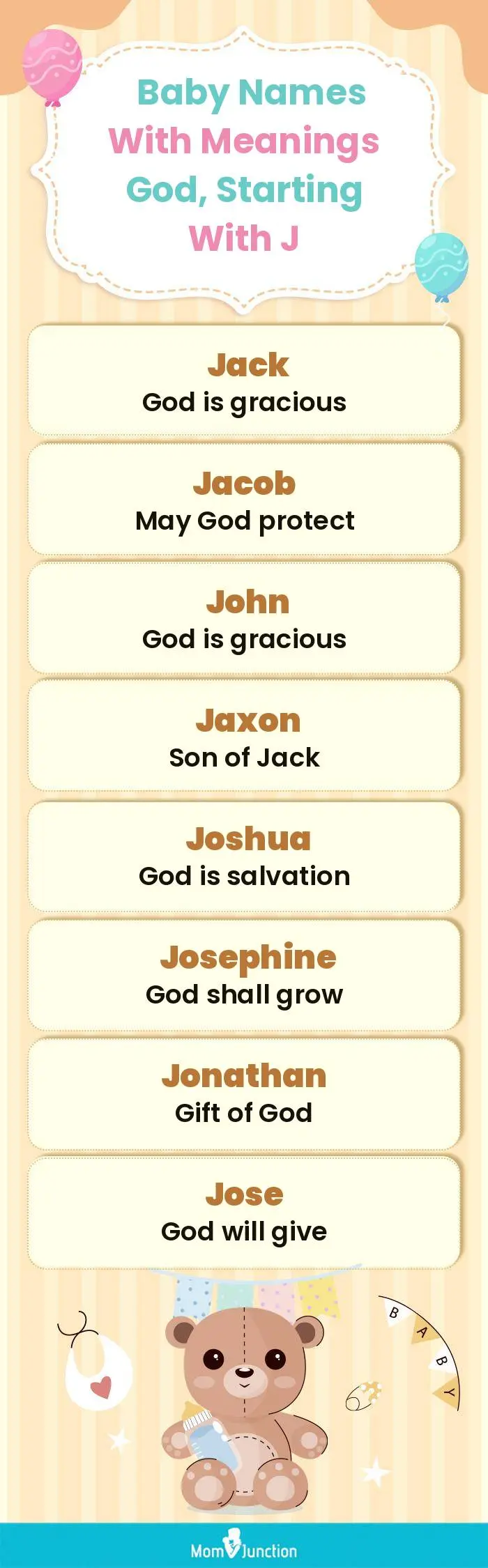  Baby Names with Meanings God, Starting With J(infographic)