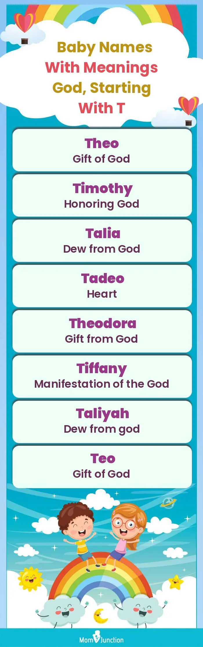  Baby Names with Meanings God, Starting With T(infographic)