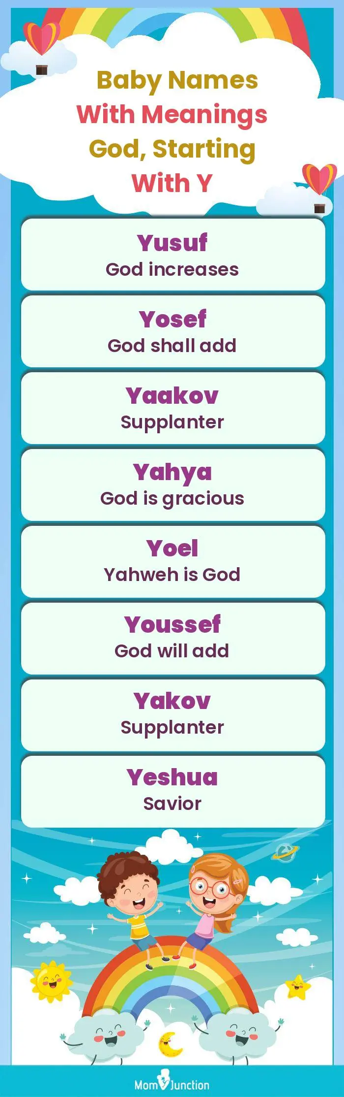  Baby Names with Meanings God, Starting With Y(infographic)