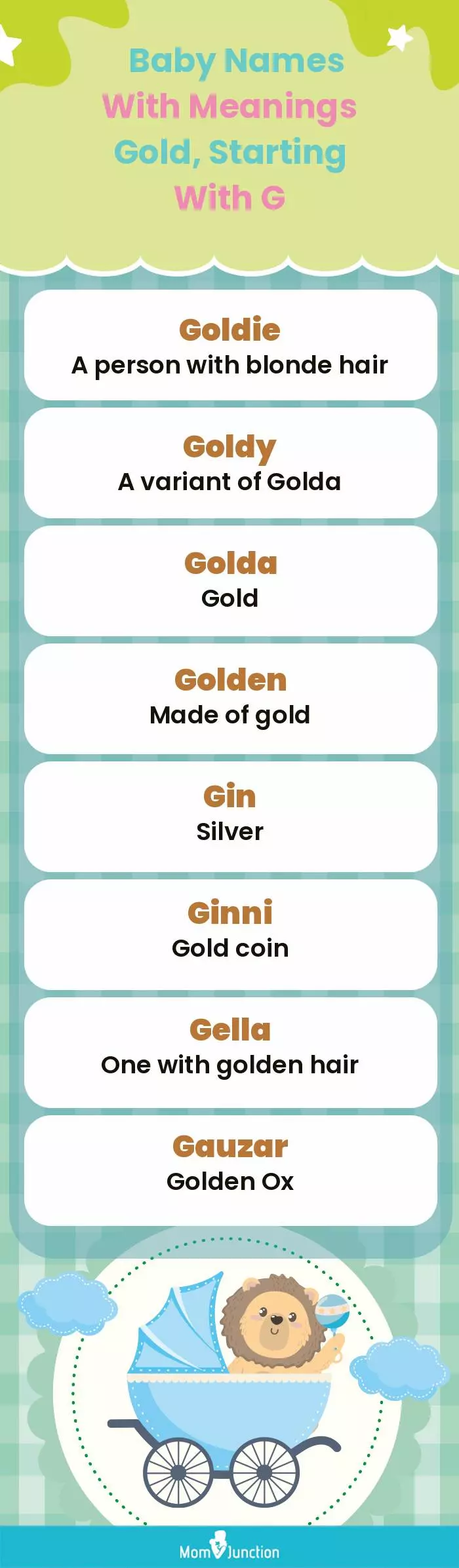  Baby Names with Meanings Gold, Starting With G(infographic)