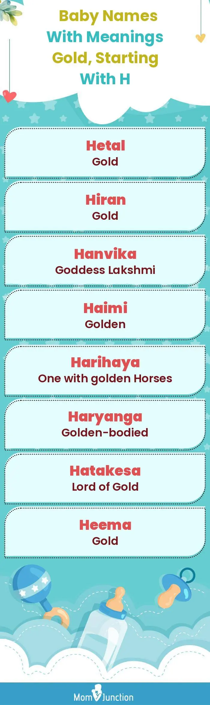  Baby Names with Meanings Gold, Starting With H(infographic)